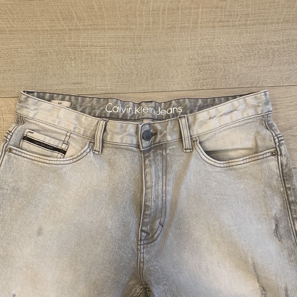 Calvin Klein Gray Washed Jeans - Picture 4 of 8